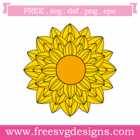 Free SVG Files | SVG, PNG, DXF, EPS | Sunflower Mandala