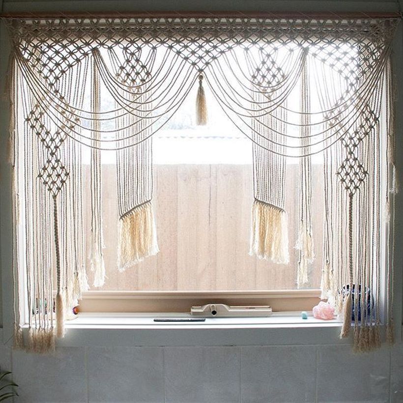 30 Pretty Crochet Window Curtain Ideas for Your Interior Design