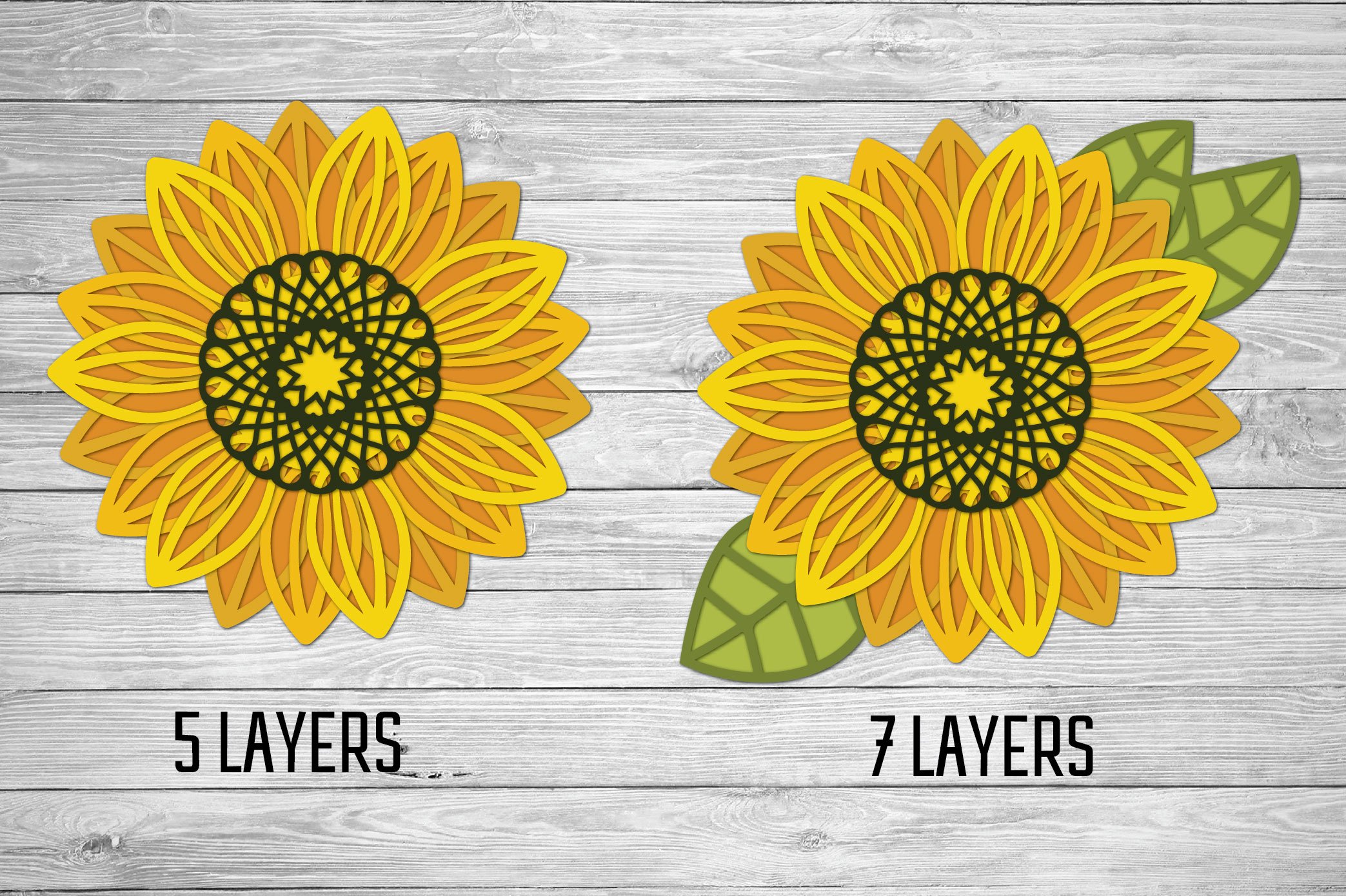 Multi Layered Sunflower Svg For Cricut - Layered SVG Cut File