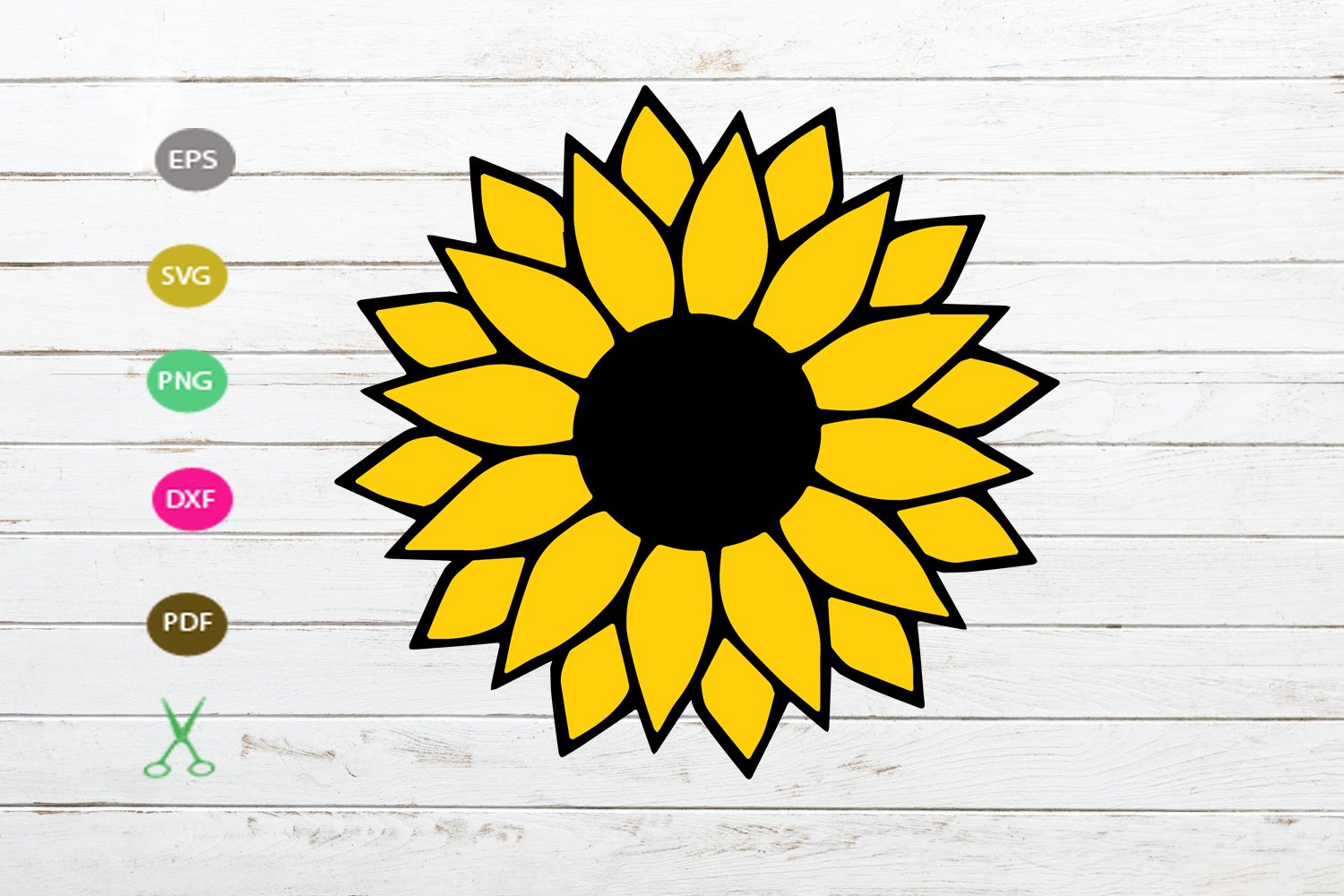 Sunflower Outline SVG Free