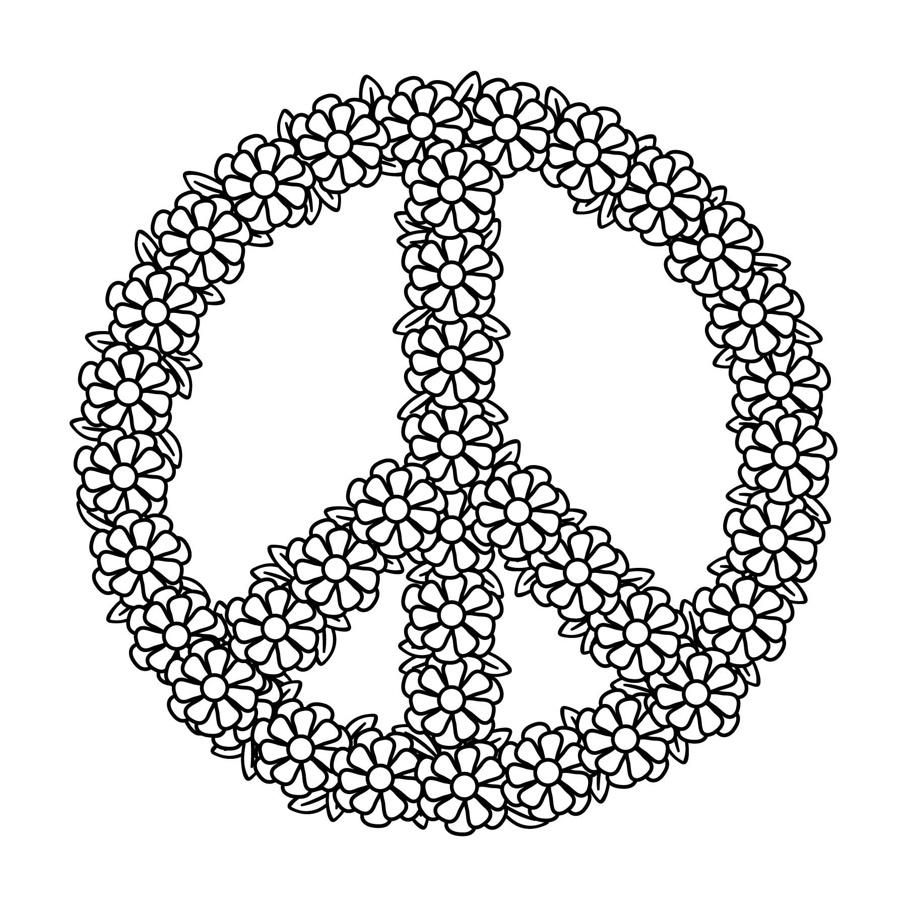 Floral Peace Sign SVG Peace Symbol SVG Commercial Use. | Etsy | Peace