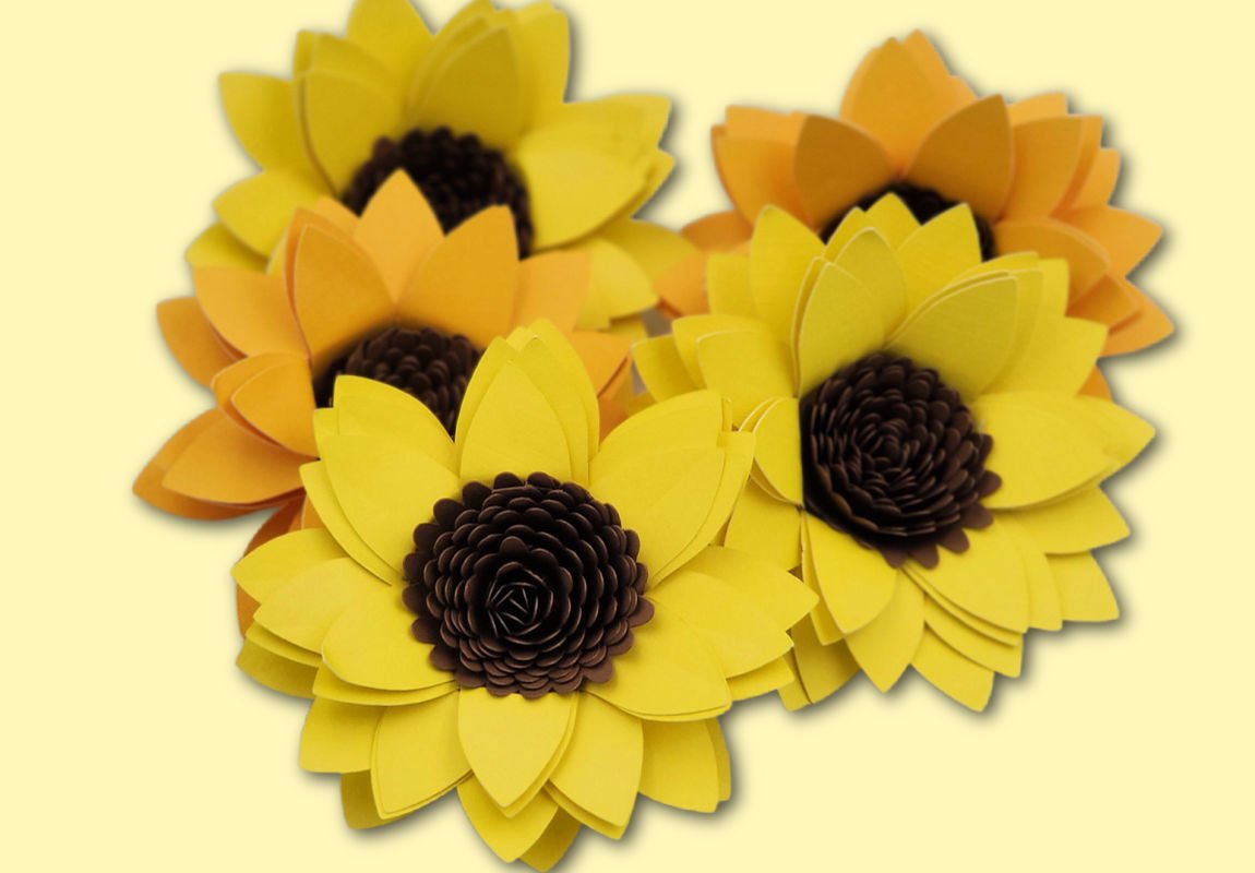 how to make paper sunflowers with Your cricut (FREE sunflower Cricut