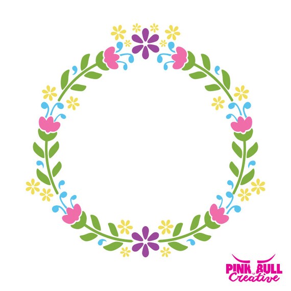 Flower Wreath SVG cut file for Cricut or other cutting