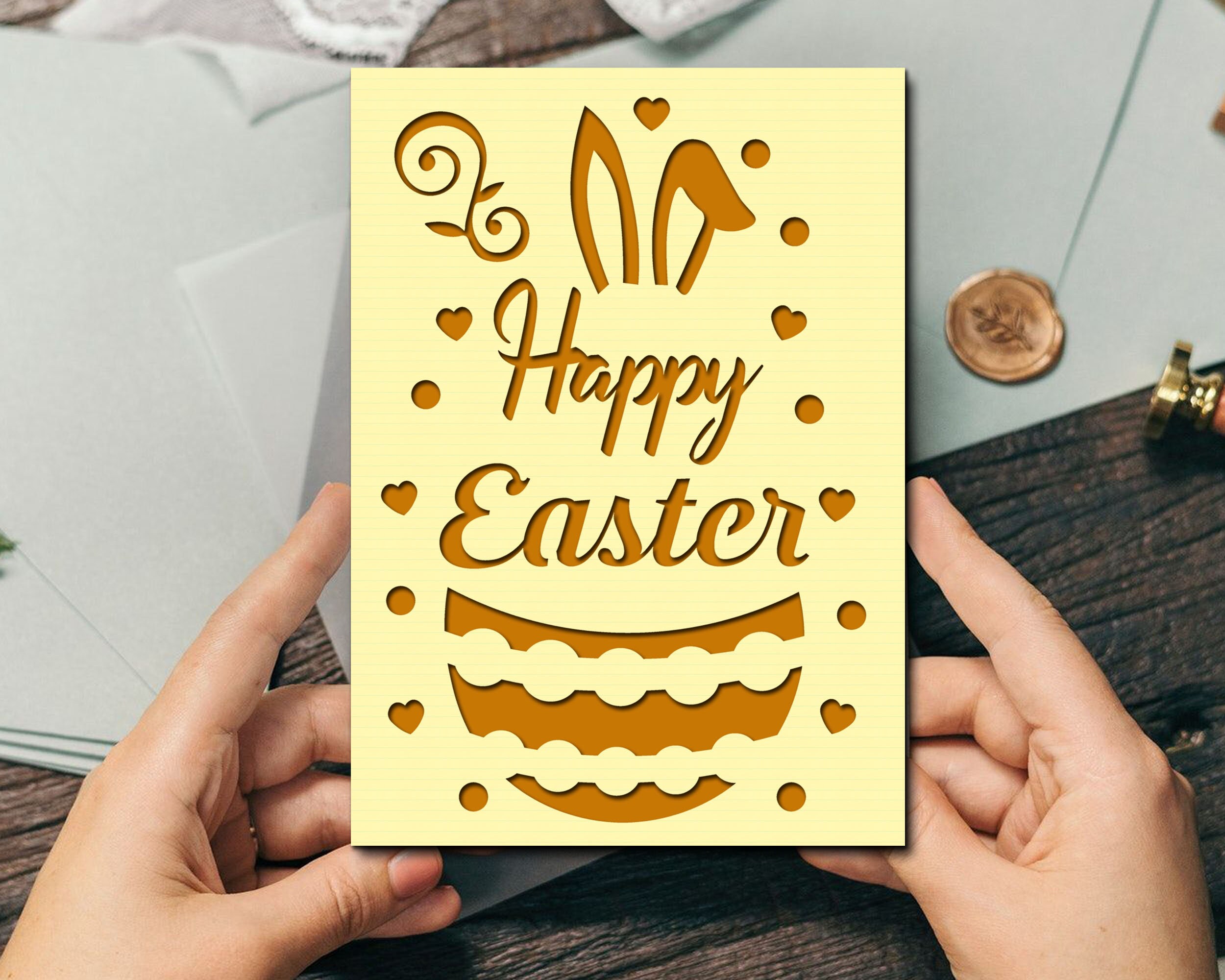 Happy Easter card svg files for cricut Hoppy Easter svg card | Etsy
