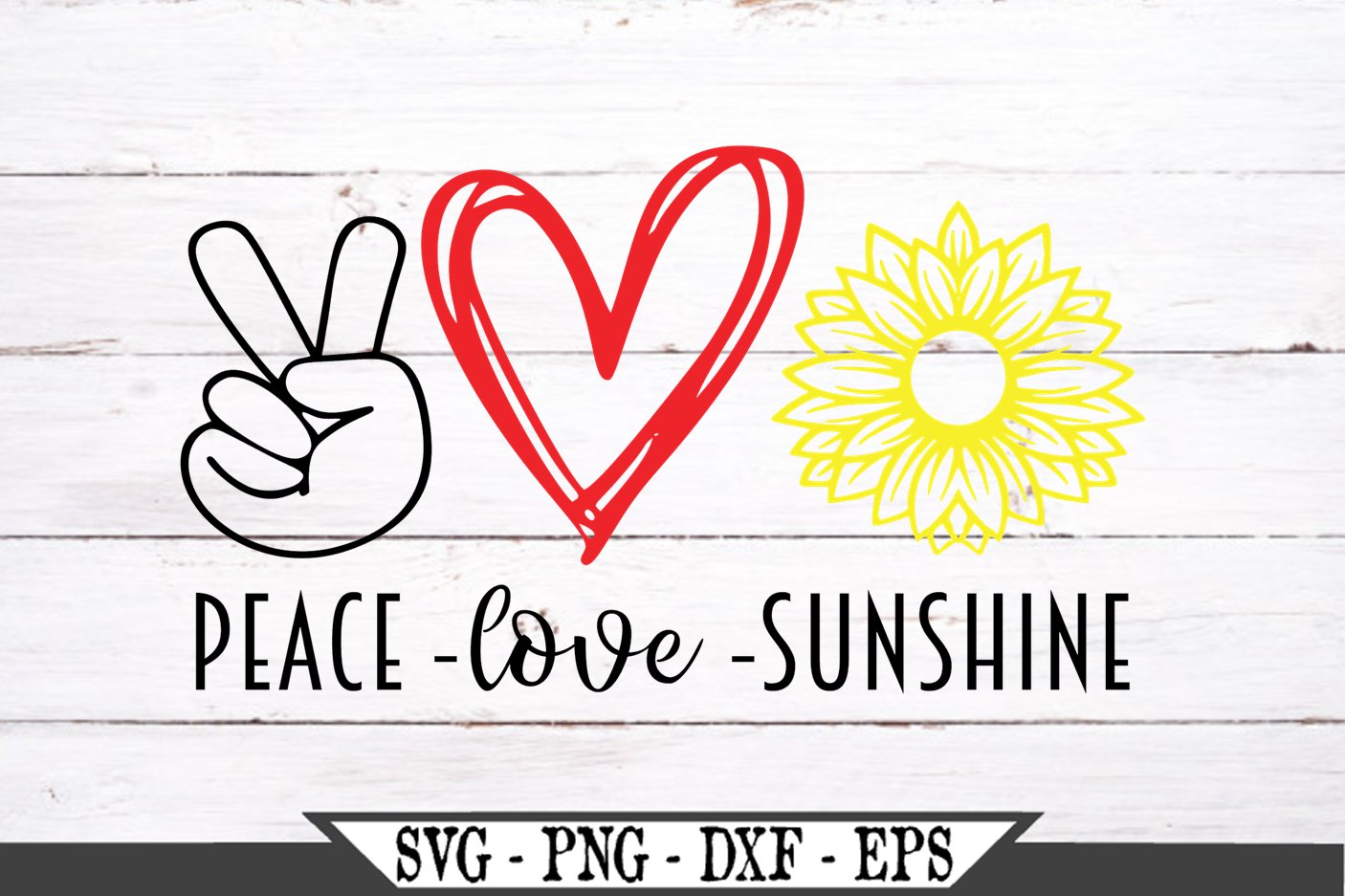 Peace Love Sunshine Sunflower Flower SVG (644269) | SVGs | Design Bundles
