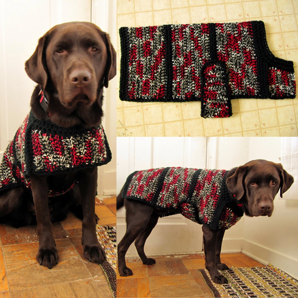 Crochet Project with Pattern: Dog Sweater-Jacket – L-Squared.Org
