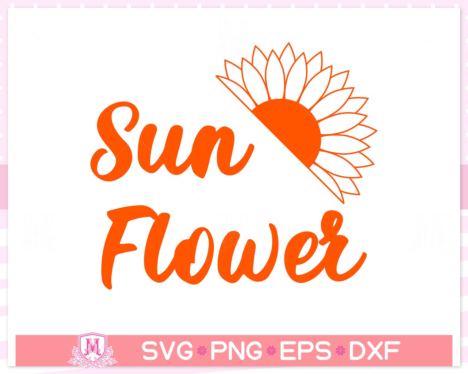 Sunflower Svg File Flower Svg Blossom Svg Name Frame Svg | Etsy