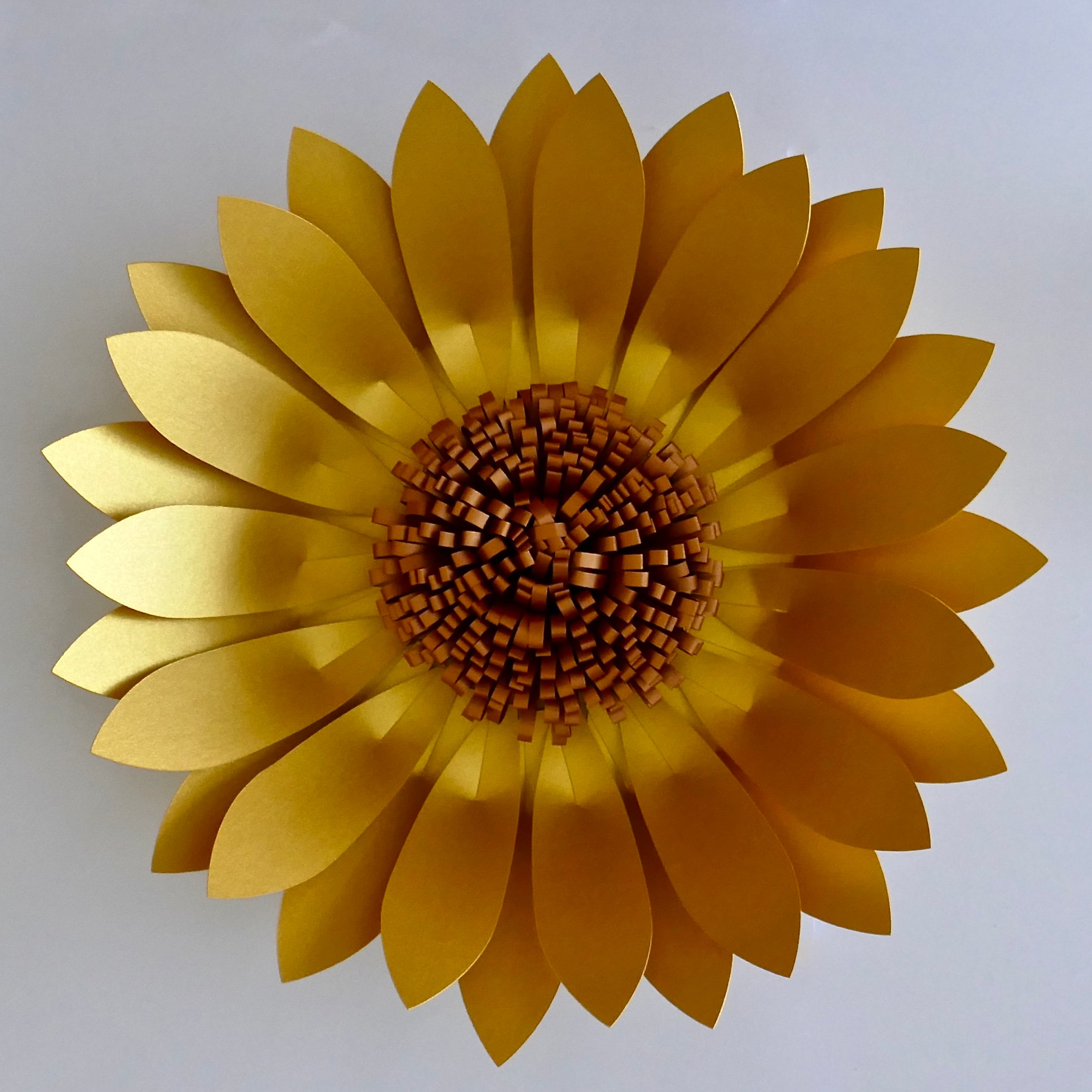 SVG Template, 3D Golden Sunflower Digital SVG Template For Cutting