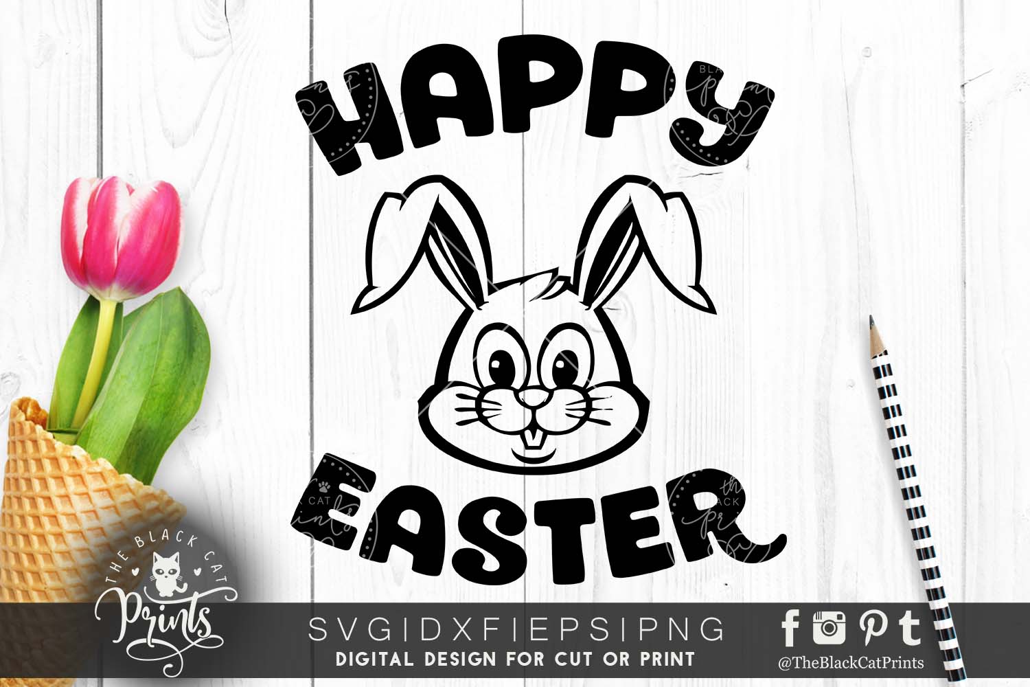 Happy Easter bunny SVG DXF EPS PNG (24502) | Cut Files | Design Bundles