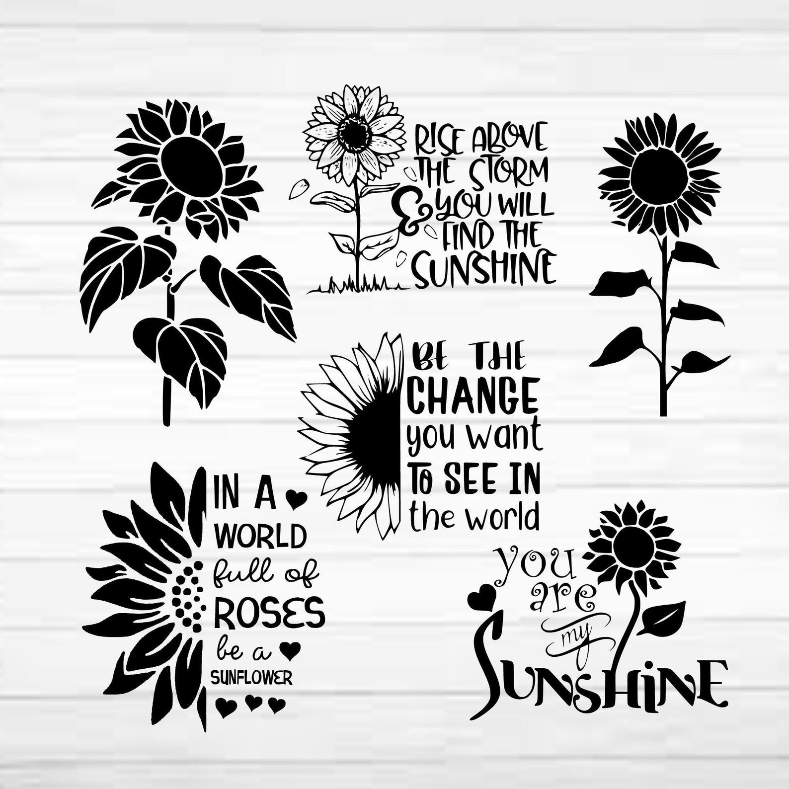 Sunflower SVG PNG Quotes Flowers In a World Full of Roses | Etsy
