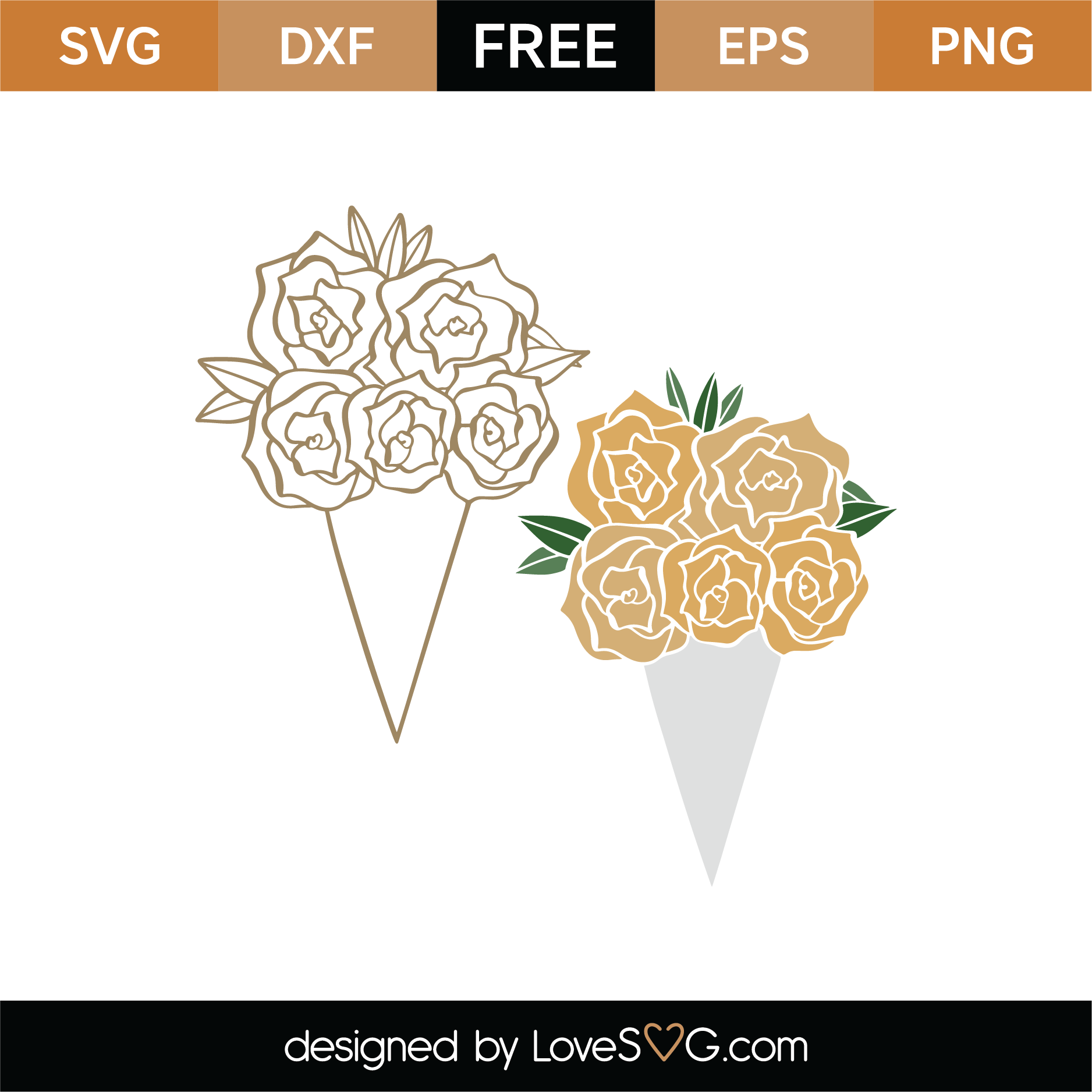 Free Flower Bouquet SVG Cut File | Lovesvg.com