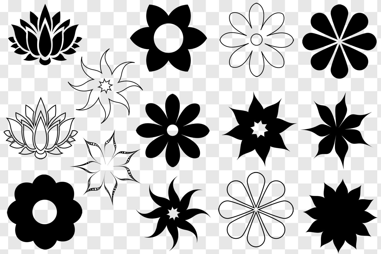 Flower SVG Bundle - Flower Clip Art - Flower Silhouette Cut Files By