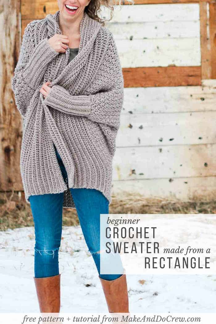 Free Beginner Crochet Sweater Pattern + Tutorial Flowy Cardigan