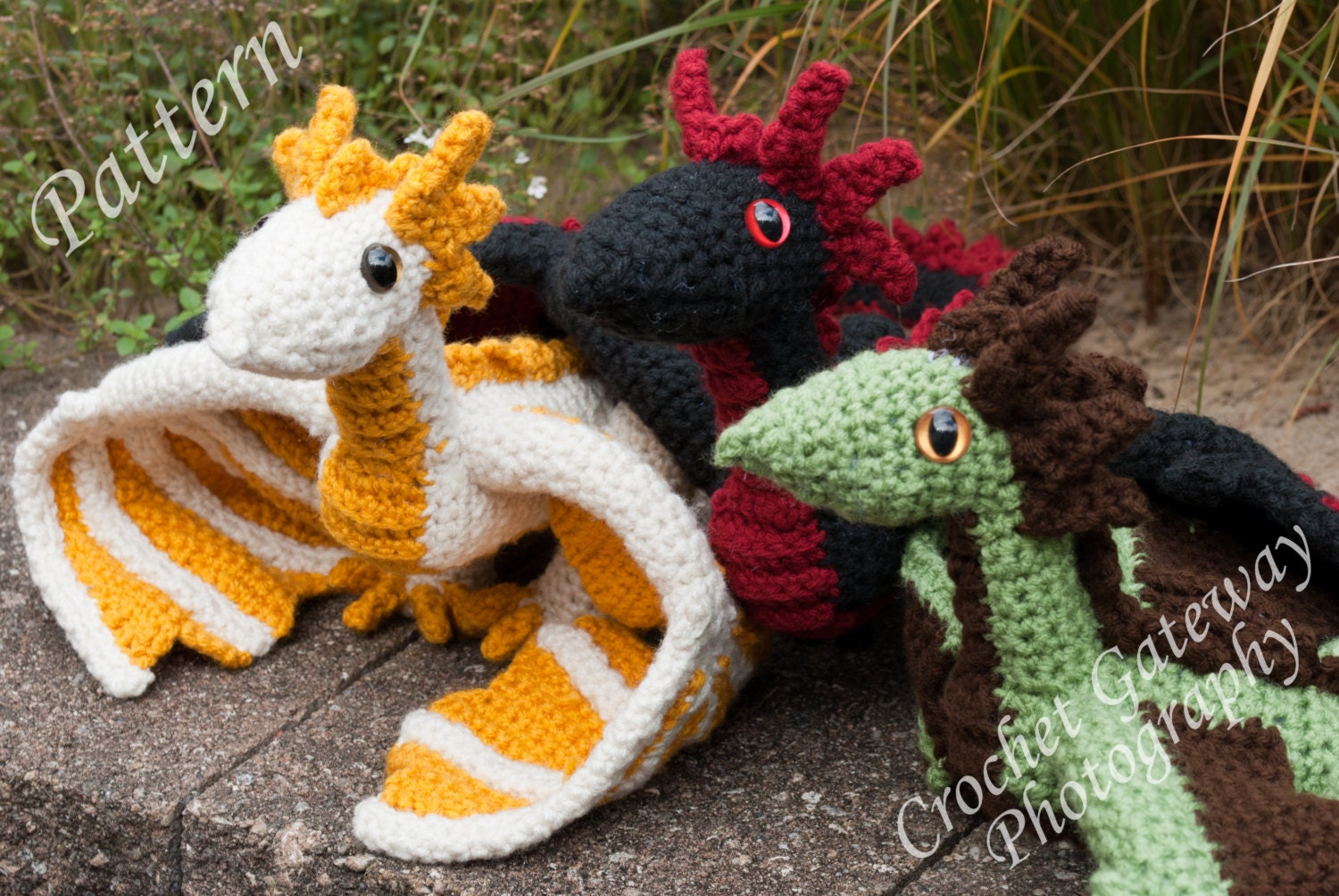 Dragon pattern Triplet Dragon Crochet Pattern